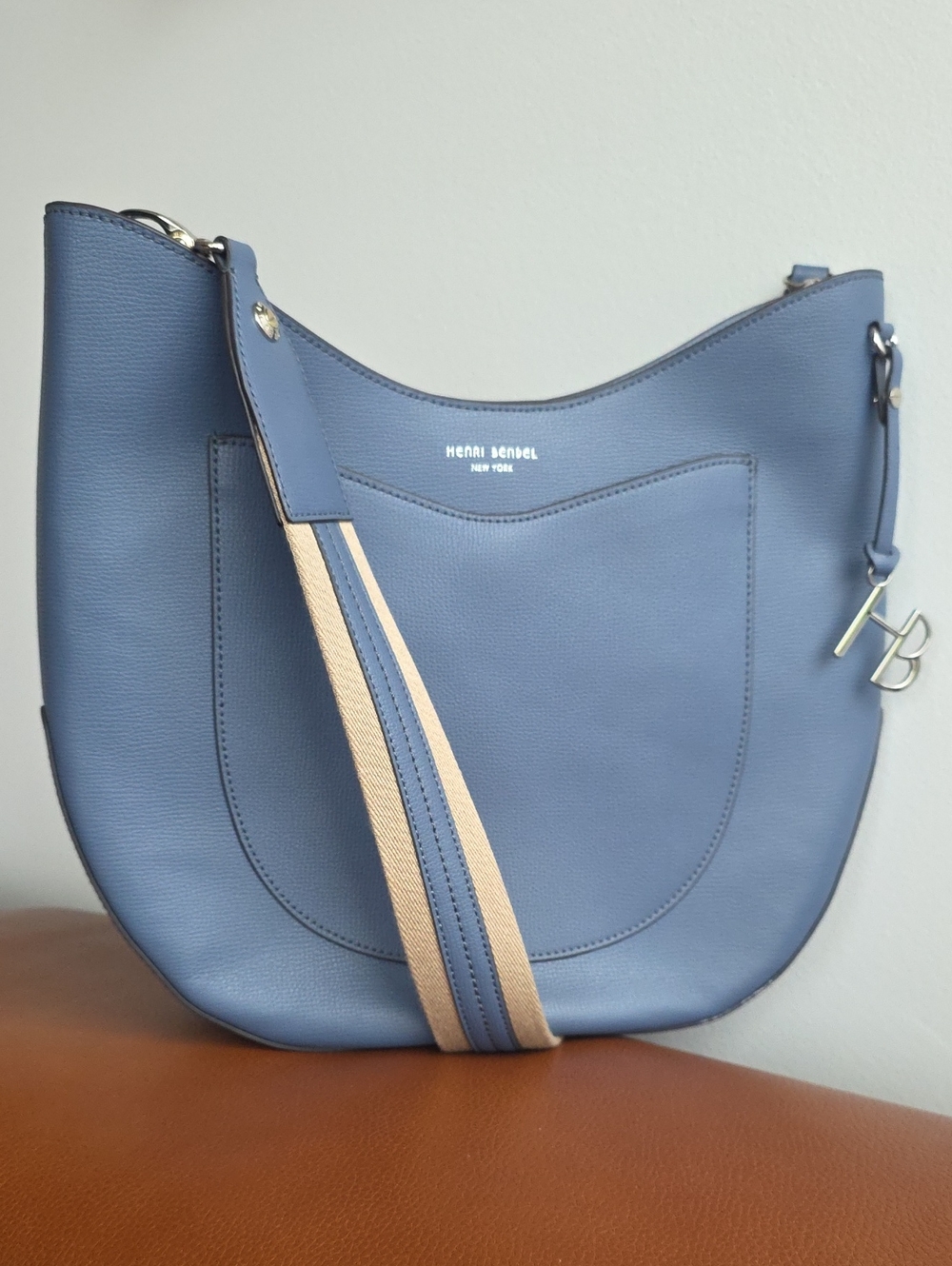 HENRI BENDEL NEW YORK NWOT West 57th periwinkle leather Large Hobo Crossbody Bag
